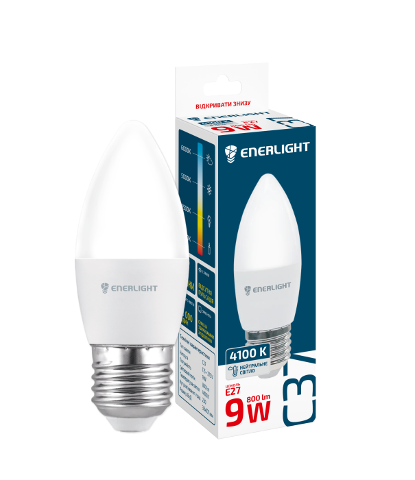 Лампа світлодіодна Enerlight (C37E149SMDNFR) С37, 9Вт, 4100К